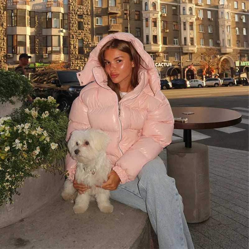 Nica Hooded Puffer Jacket - Stylish Winter Coat for Women, Warm Long Sleeve Casual Streetwear Winter Coats 7