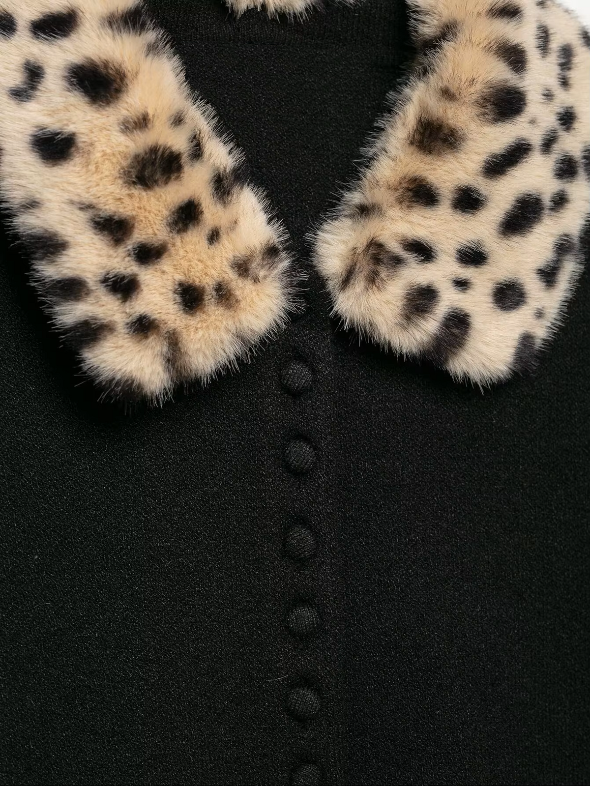 Haut cardigan en maille Bambi à fausse fourrure