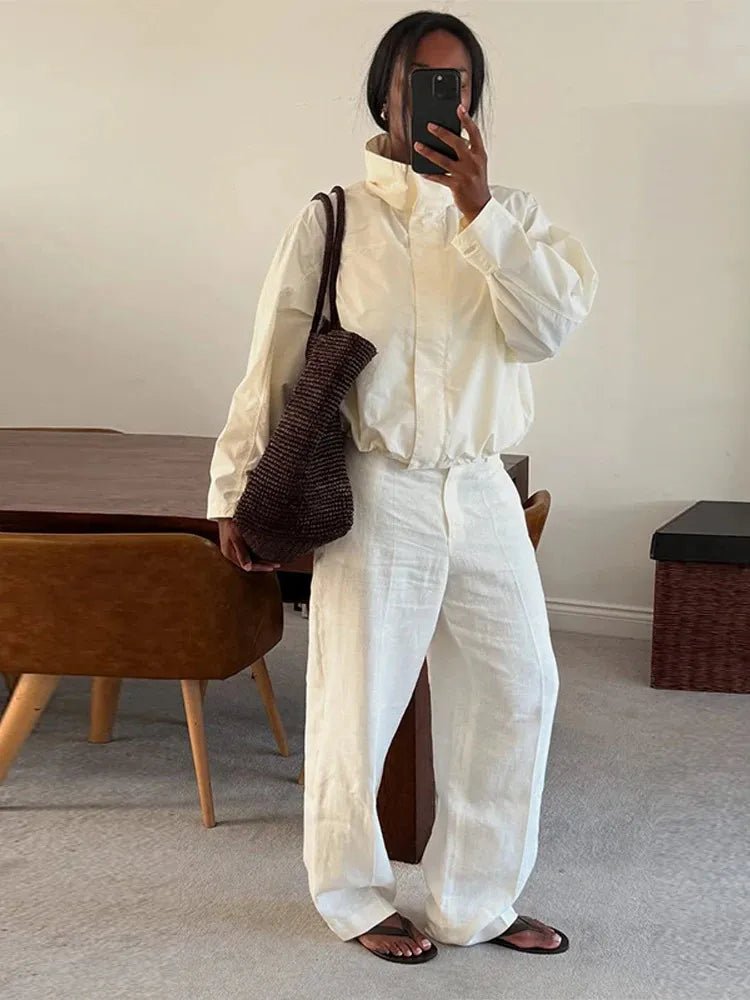 OLANE Adaeze Drawstring Bomber Jacket IvoryMWomen's Coats & Jackets