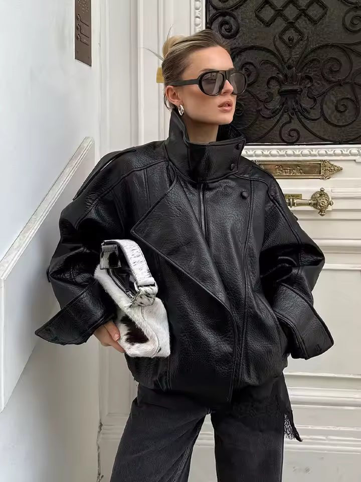 OLANE Asymmetric Button Pocket Jacket BlackMWomen's Coats & Jackets