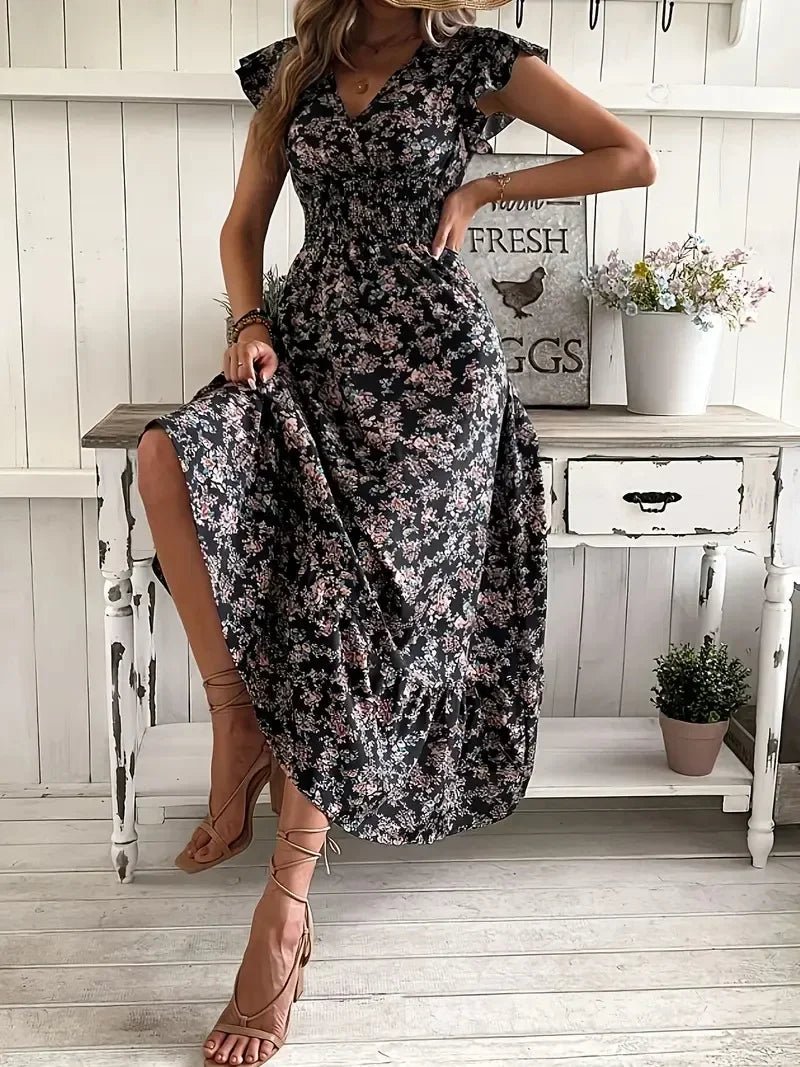 OLANE Beatrice Cute Plus Size Summer Dress Black5XLWomen's Dresses