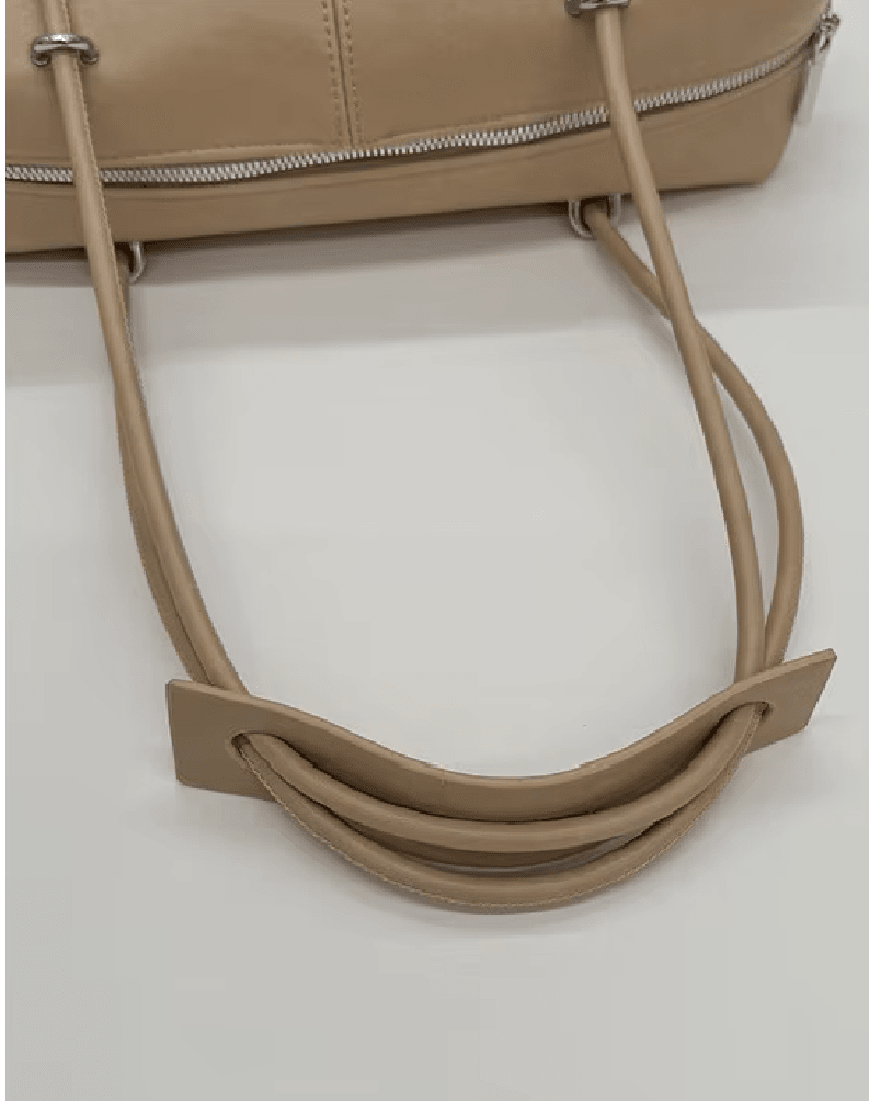 OLANE Boston Leather Pillow Shoulder Bag BeigeWomen's Handbags