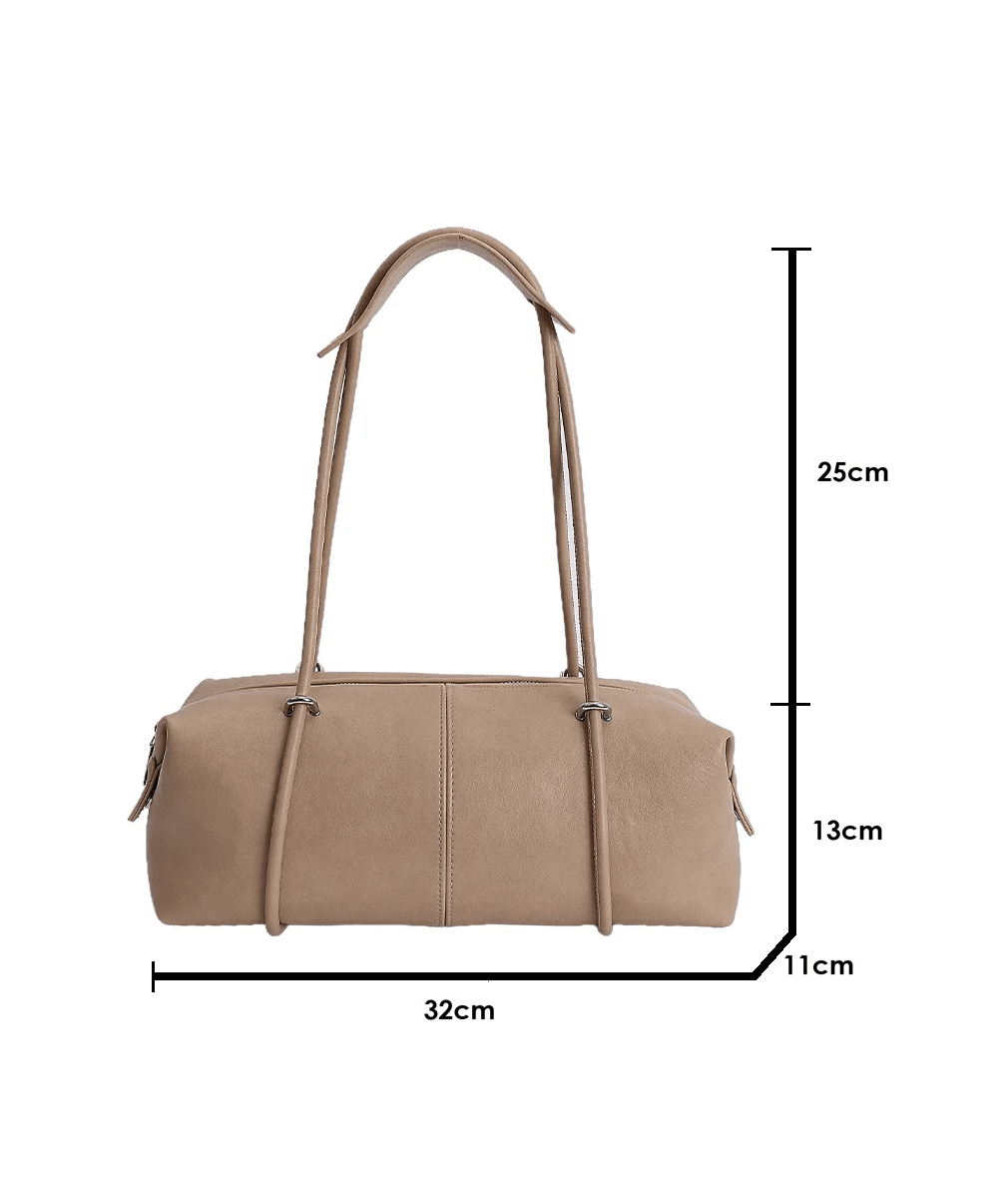 OLANE Boston Leather Pillow Shoulder Bag BeigeWomen's Handbags