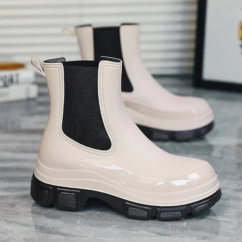 Olane Brand Chelsea Boots with Chunky Platform White35Women's Boots