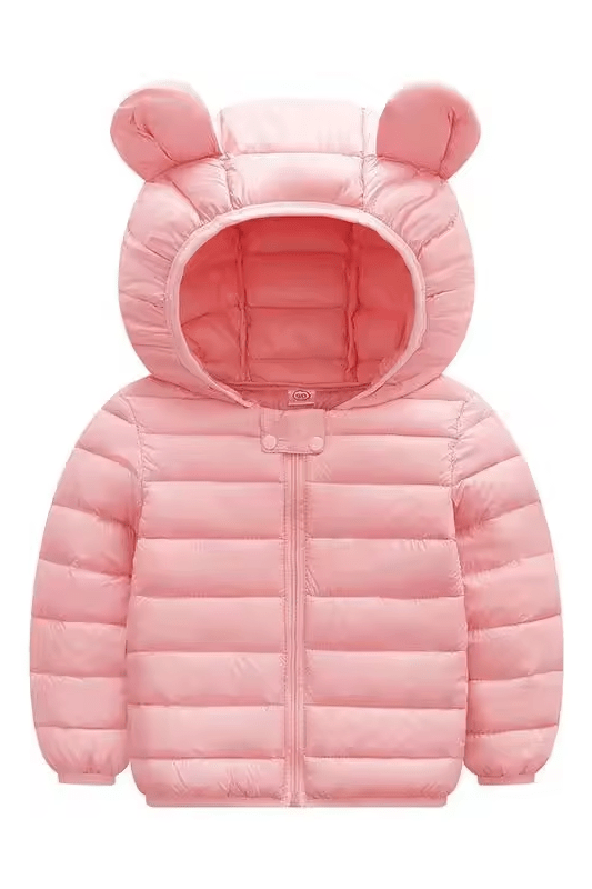 Olane Brand Kids Puffer Bear Jacket Pink80 (12 months)Kids' Raincoats