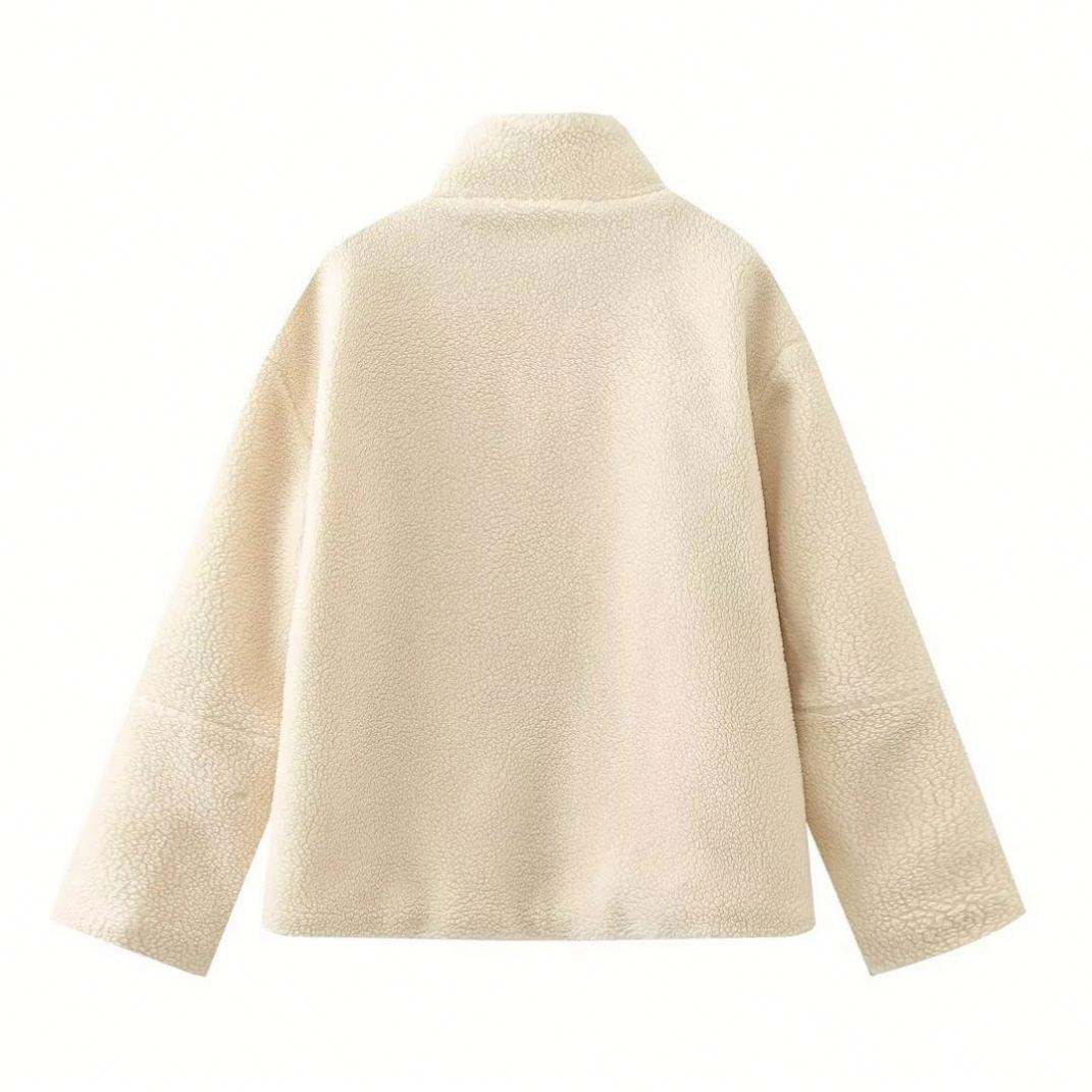 OLANE Carla Zip Up Teddy Jacket WhiteSWomen's Coats & Jackets