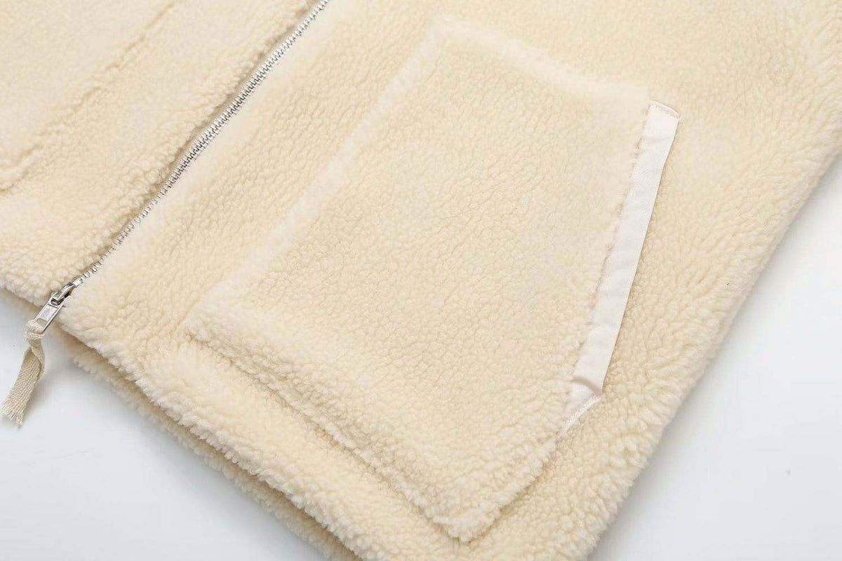 OLANE Carla Zip Up Teddy Jacket WhiteSWomen's Coats & Jackets