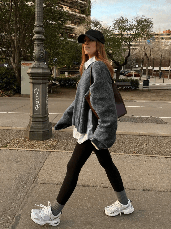 OLANE Casual Ribbed Knit Sweater GreyOne SizeWomen's Sweaters & Cardigans