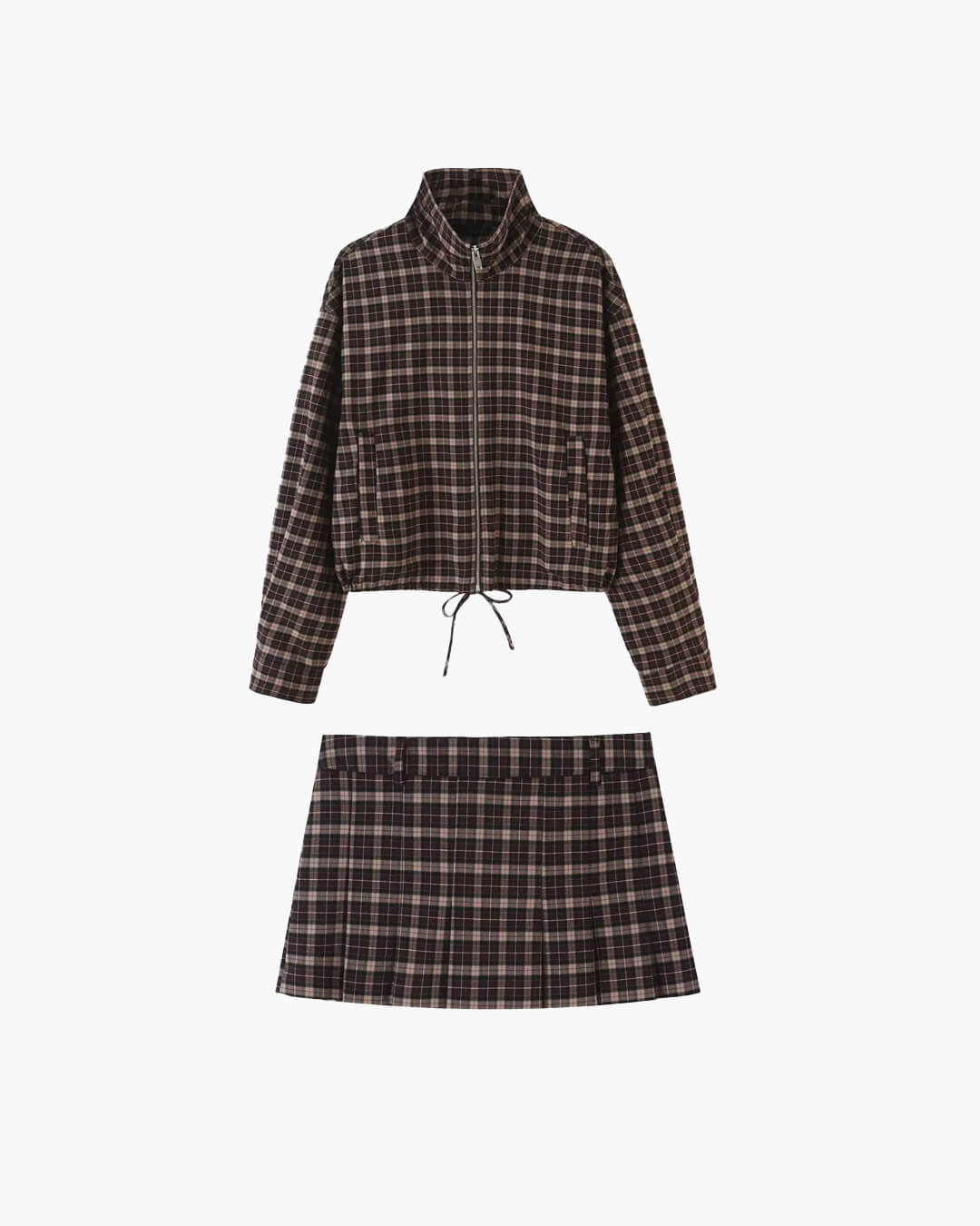 OLANE Classic Checked Jacket & Skirt Set Jacket OnlyXSWomen's Sets