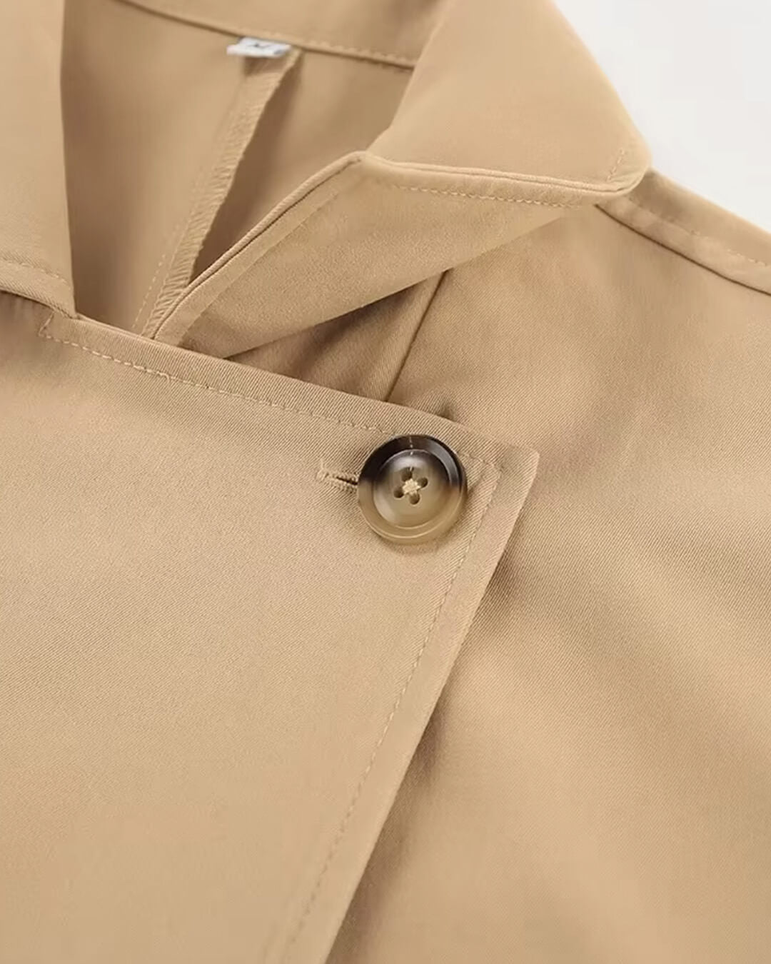 OLANE Classic Long Double Breasted Trench Coat BeigeLWomen's Coats & Jackets