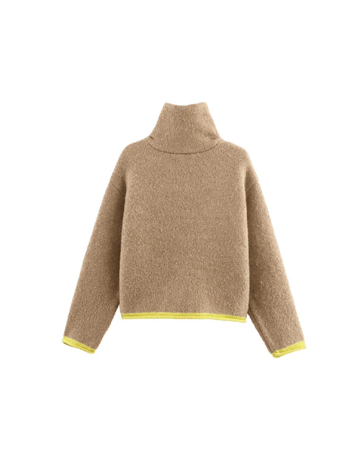 OLANE Contrast Trim Knit Zip Up Cardigan SCardigan