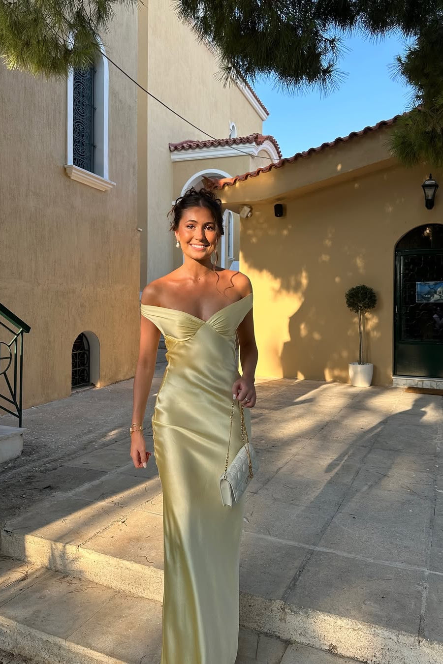 OLANE Elegant Backless Satin Maxi Dress SWomen's Dresses