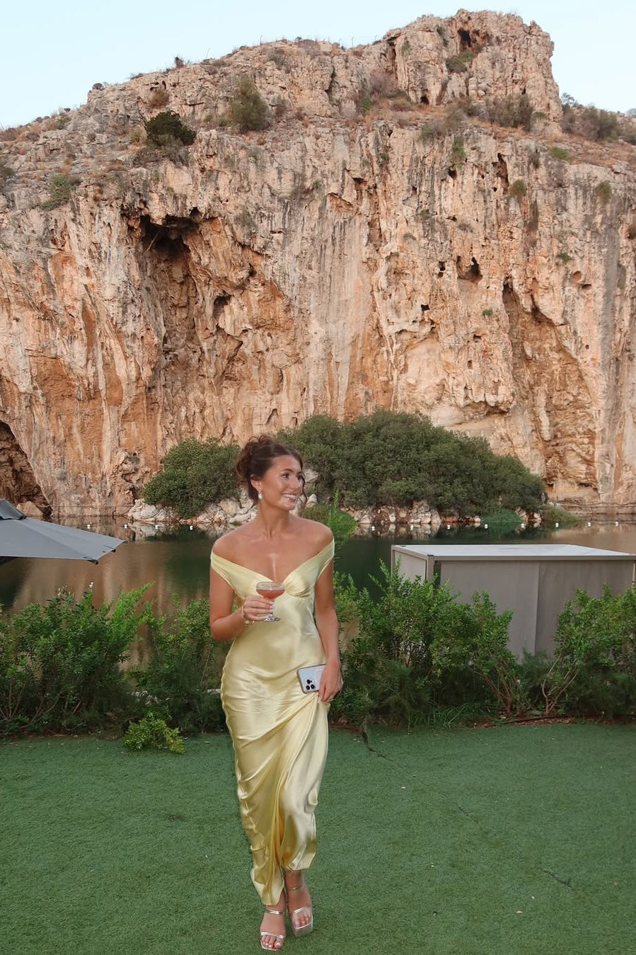 OLANE Elegant Backless Satin Maxi Dress SWomen's Dresses