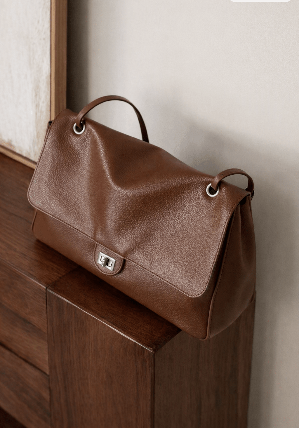 OLANE Elegant Crossbody Shopper Bag Small: 32x9x22cmLight BrownBag