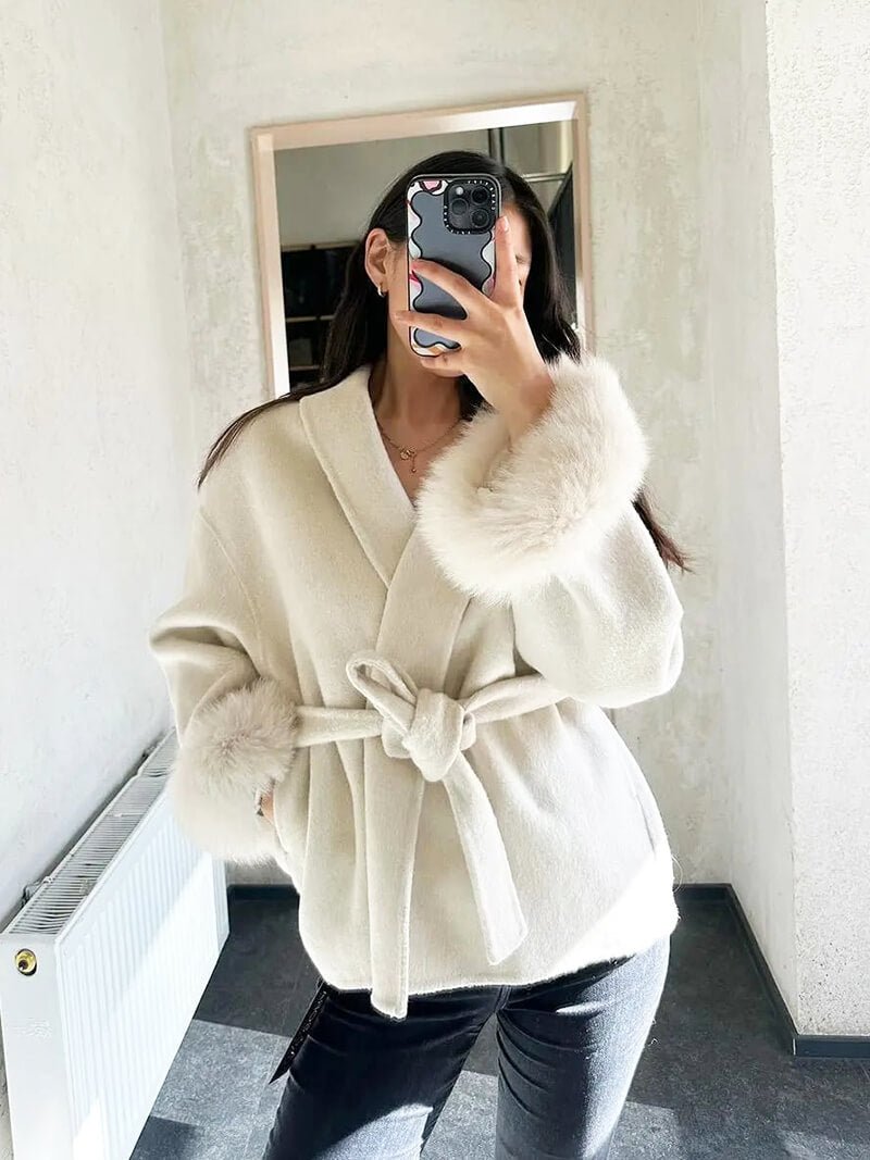 OLANE Esther Faux Fur Coat GraySWomen's Coats & Jackets