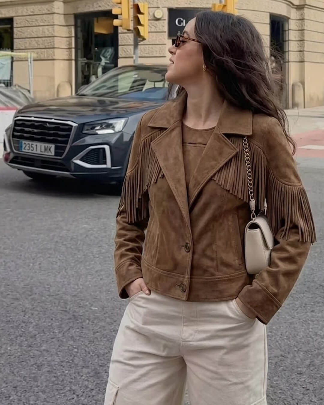 OLANE Faux Suede Fringe Western Jacket BrownXSWomen's Coats & Jackets