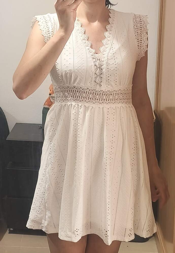 OLANE French Lace V-Neck Fitted Dress XLWomen's Dresses