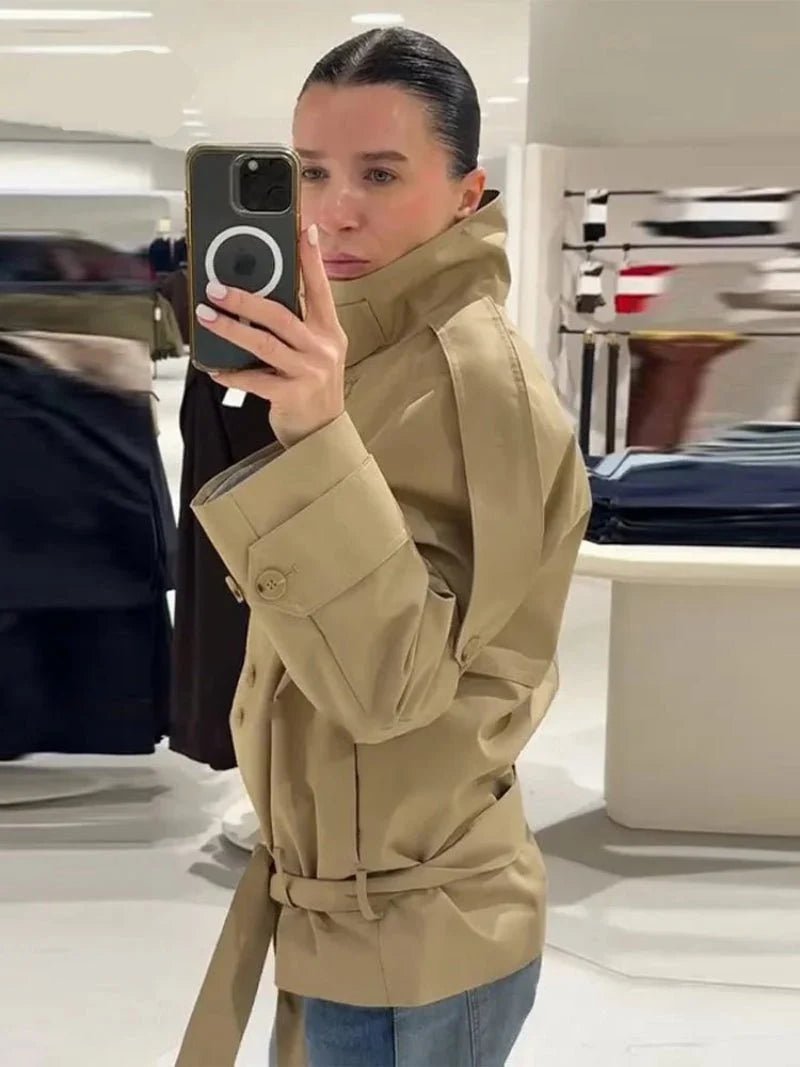 OLANE High Neck Utility Trench Jacket MWomen's Coats & Jackets