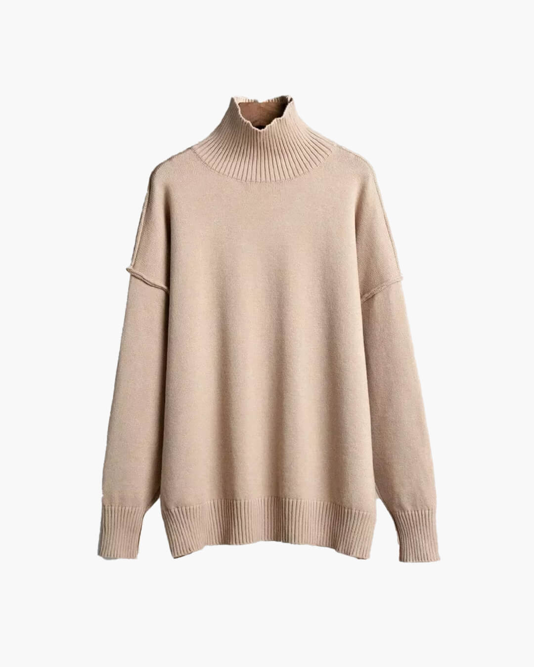 OLANE Lexi Turtleneck Knit Sweater BeigeLSweaters