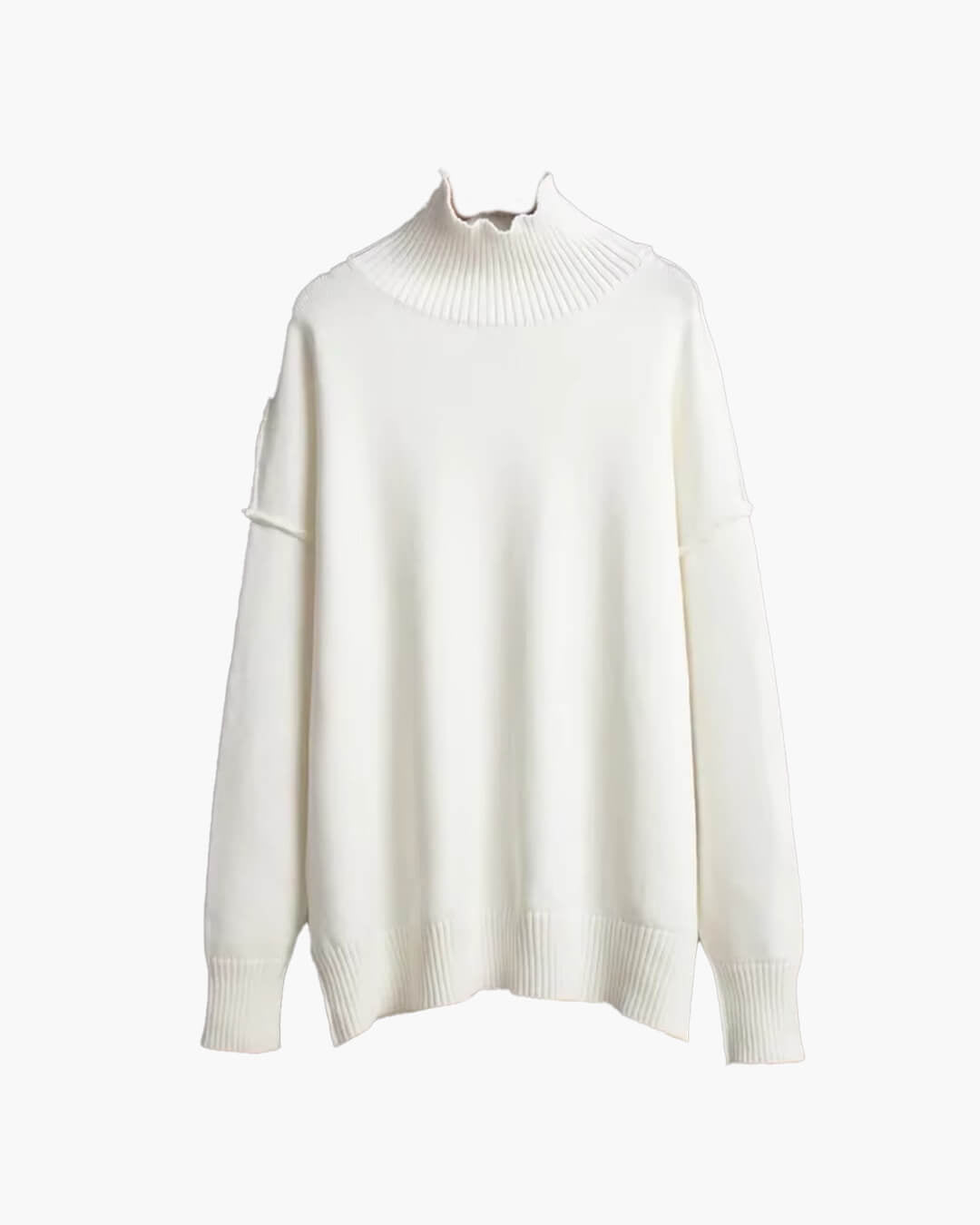 OLANE Lexi Turtleneck Knit Sweater WhiteMSweaters