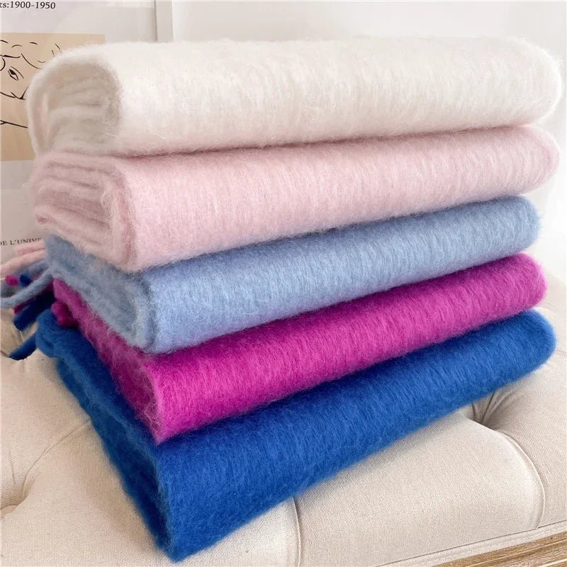 OLANE Lightweight Tasseled Winter Scarf FuchsiaAccessories