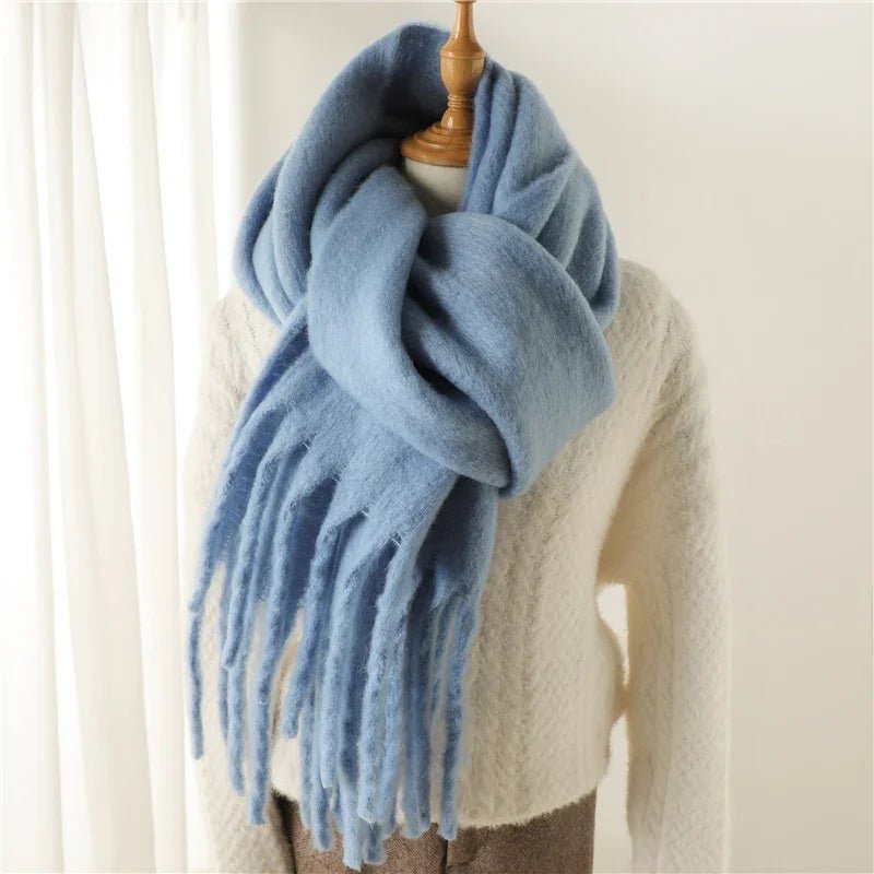 OLANE Lightweight Tasseled Winter Scarf PinkAccessories
