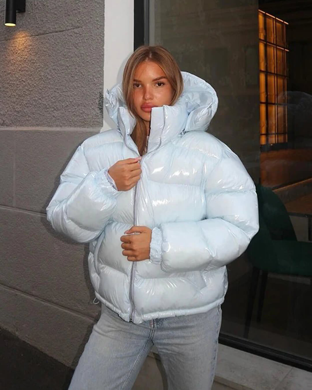 OLANE Mila Hooded Puffer Jacket BlueMWomen's Coats & Jackets