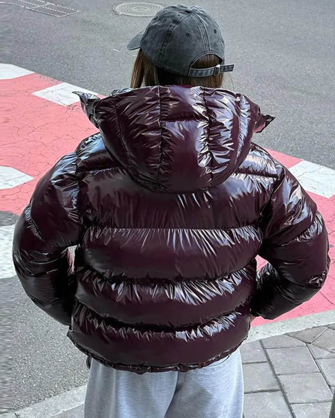 OLANE Mila Hooded Puffer Jacket BurgundyMWomen's Coats & Jackets