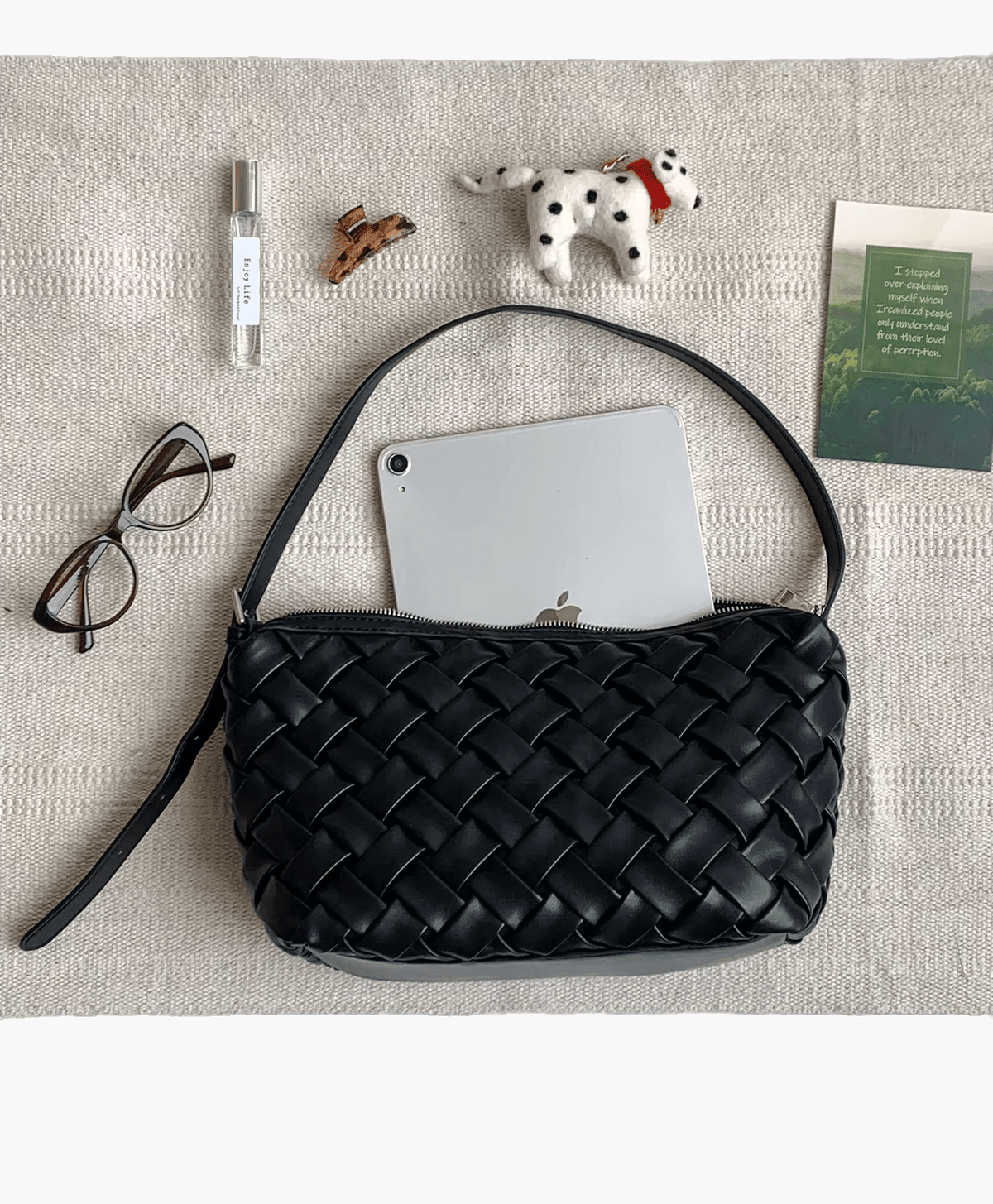OLANE Minimalist Hobo Shoulder Bag BlackWomen's Handbags
