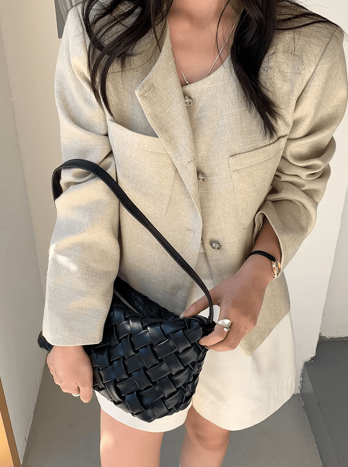 OLANE Minimalist Hobo Shoulder Bag BlackWomen's Handbags