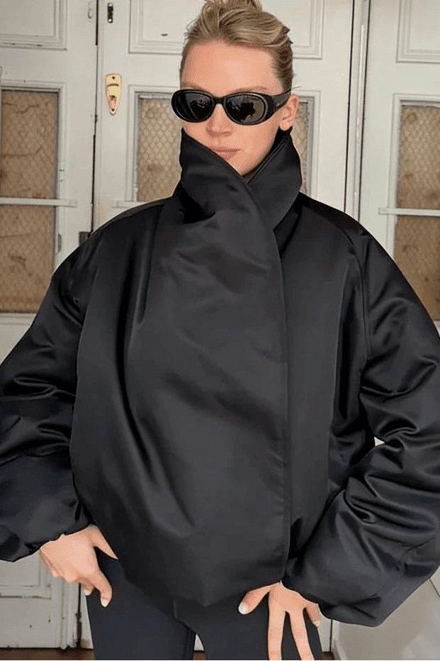 OLANE Oversized Padded Bomber Jacket BlackSJacket