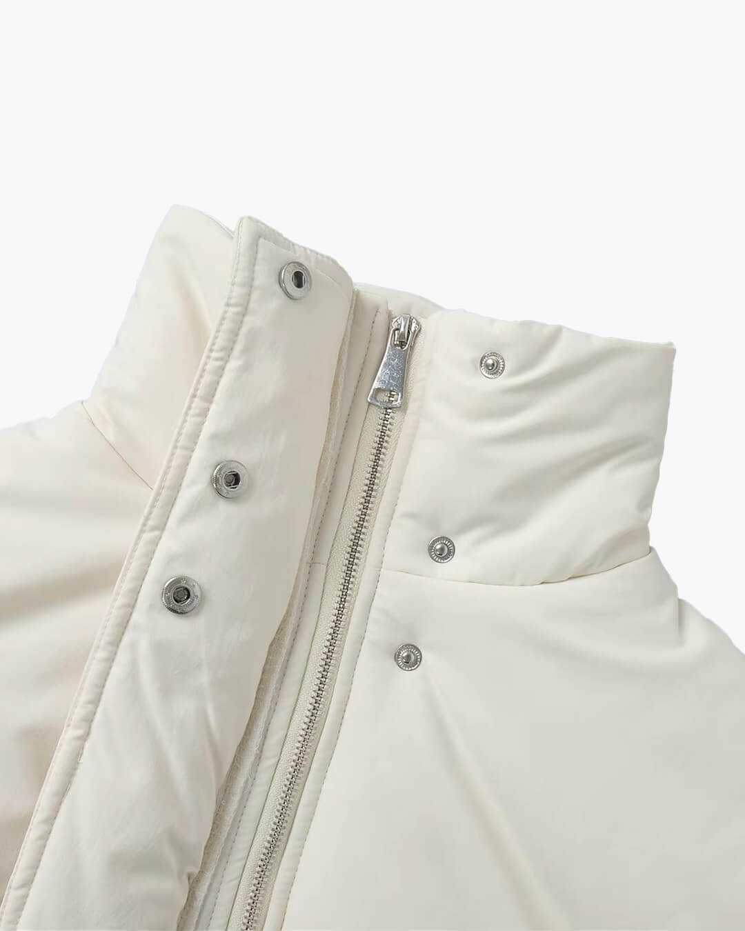 OLANE Quilted Stand Collar Padded Puffer Coat BeigeSWomen's Coats & Jackets