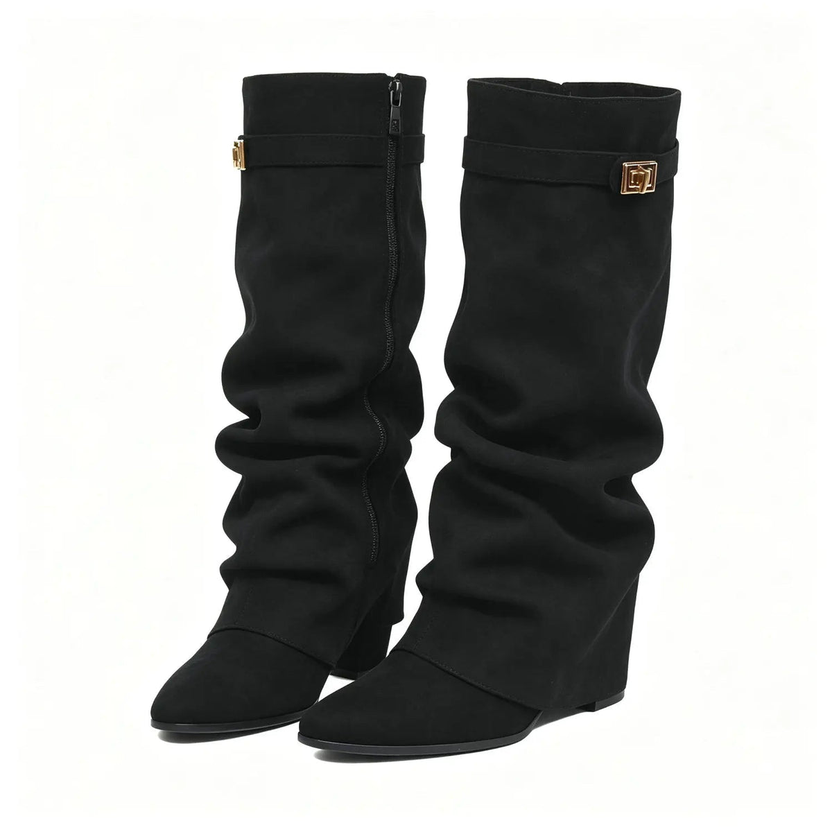 OLANE Slouchy Faux Suede Knee High Boots Brown34Boots