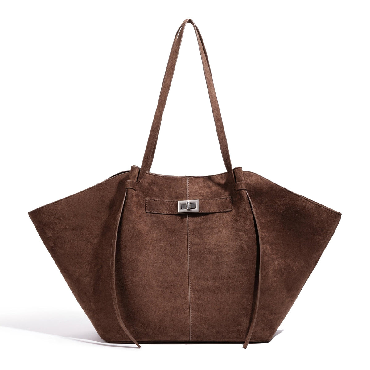 OLANE Spacious Bat-Wing Suede Tote Bag BrownWomen's Handbags