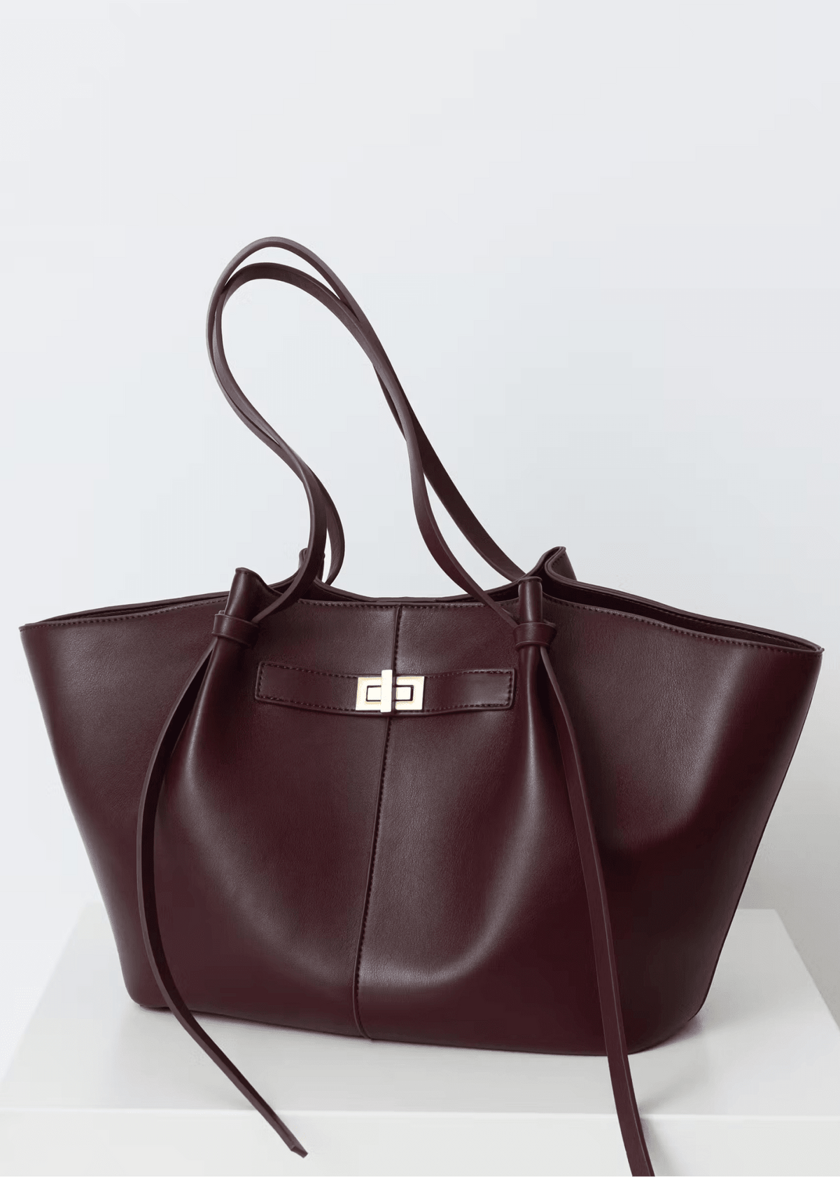 OLANE Spacious Vegan Leather Shopper Bag BrownRegularBag