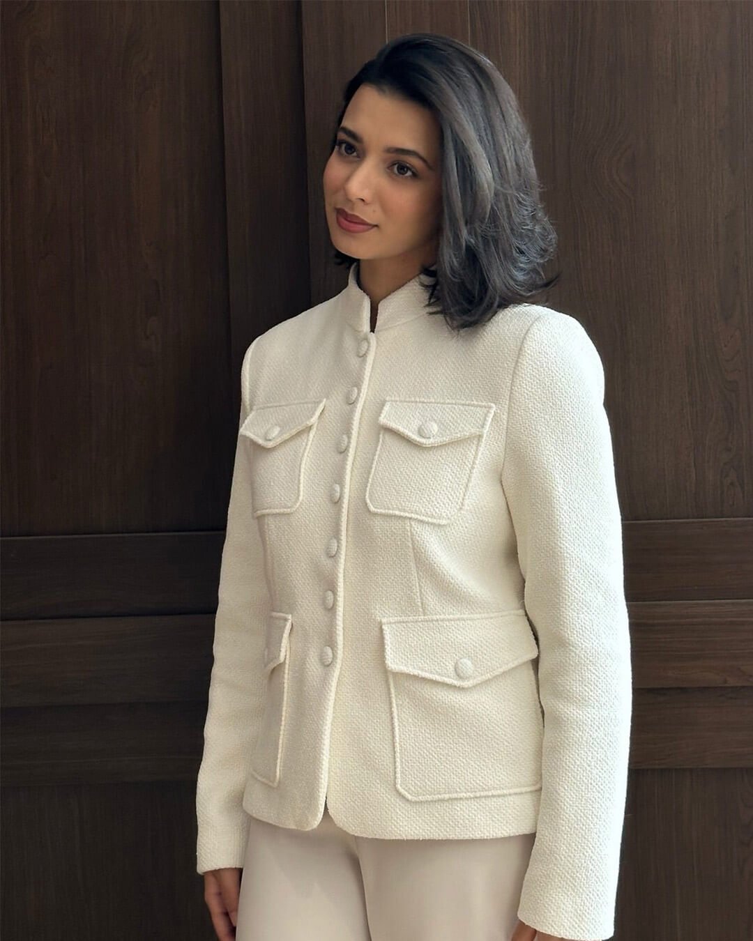 OLANE Stand Collar Blazer with Flap Pockets MWomen's Coats & Jackets