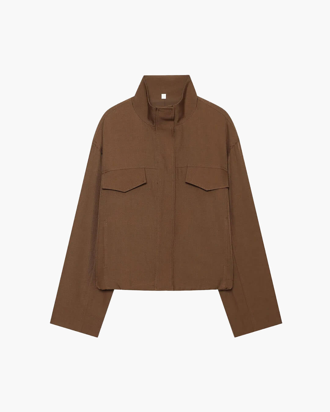 OLANE Stylish Brown Cropped Zip Jacket BrownSWomen's Coats & Jackets