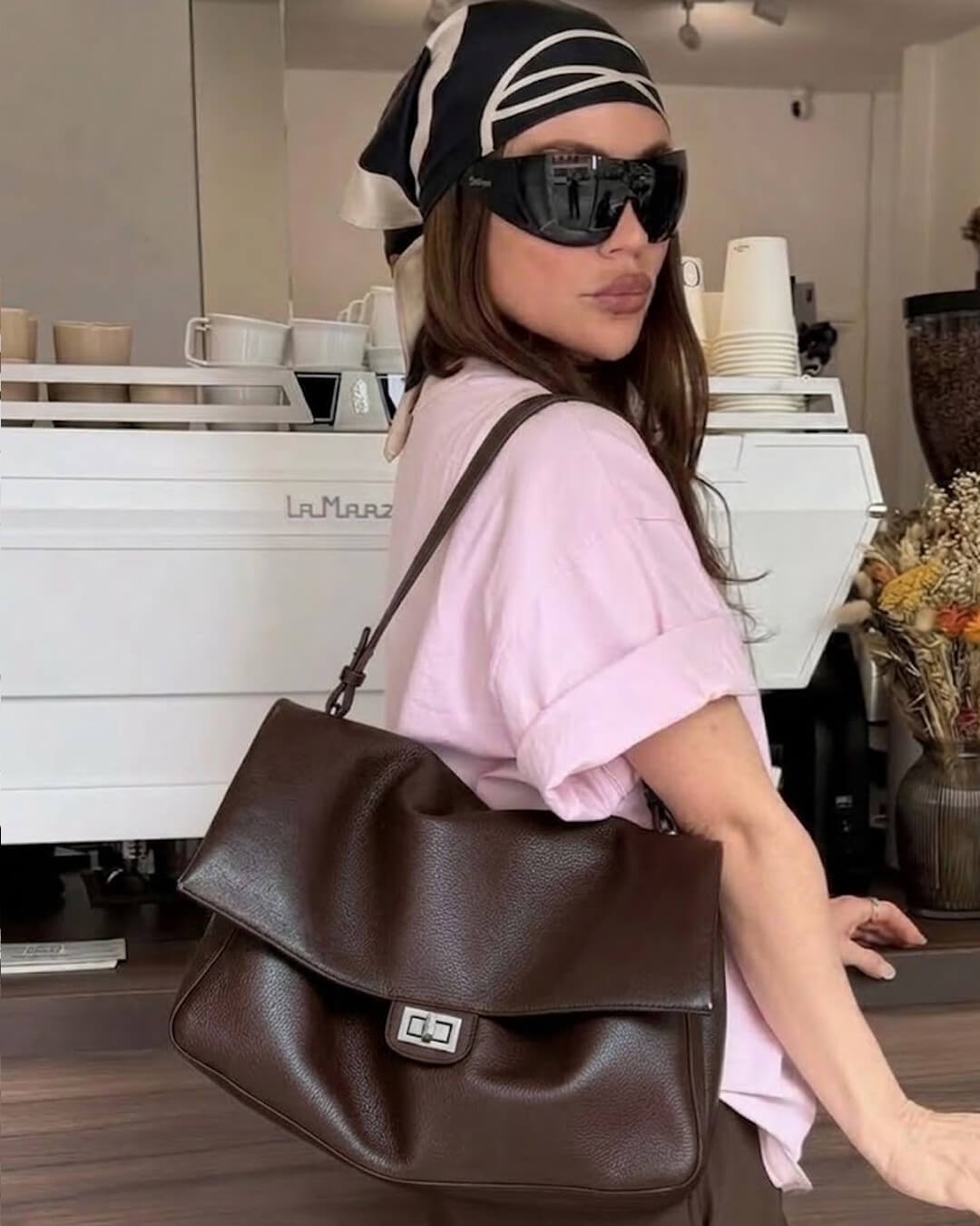 OLANE Stylish Commuting Tote Bag Dark BrownBag