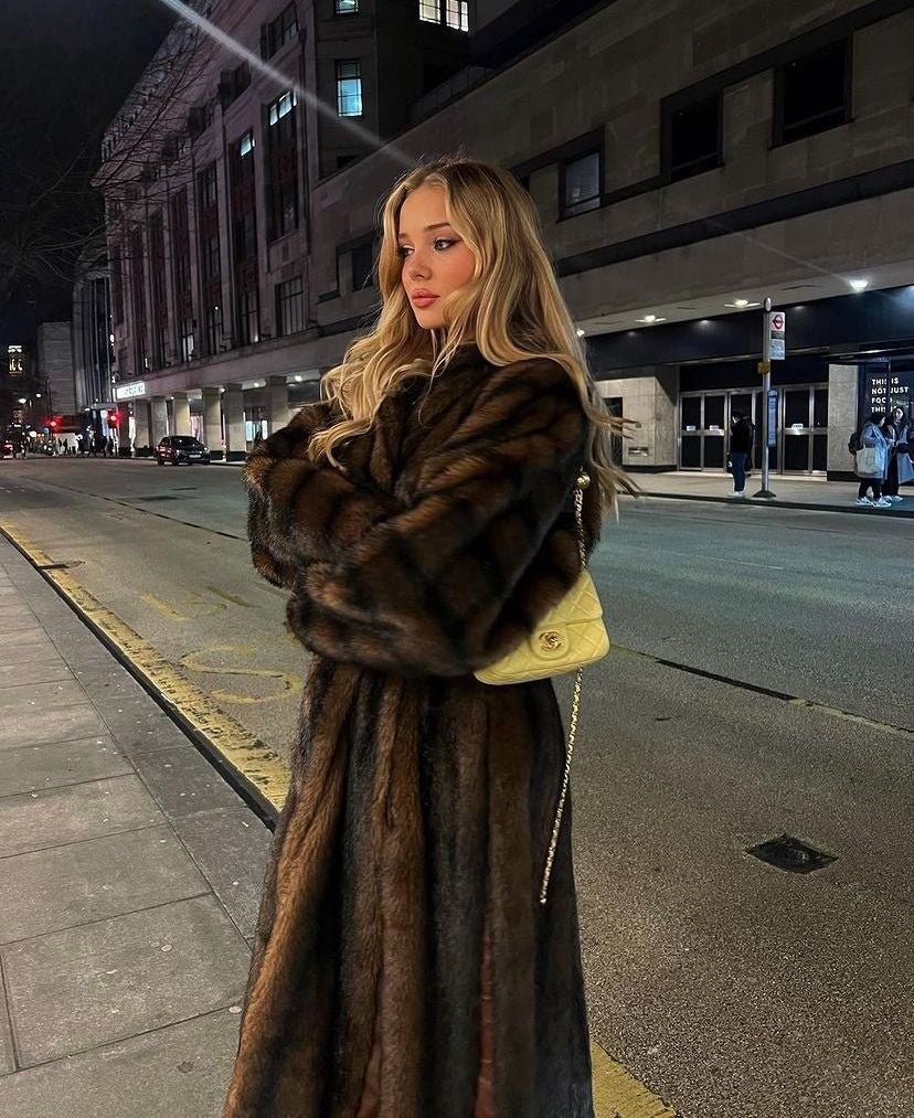 OLANE Stylish Faux Fur Maxi Coat MWomen's Coats & Jackets