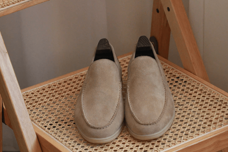 OLANE Stylish Modern Slip-On Suede Loafers Brown43Men's Shoes