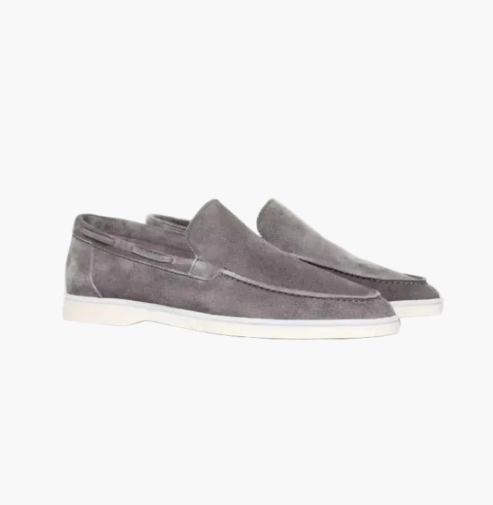 OLANE Suede Slip - On Yacht Loafers Grey36Men's Shoes