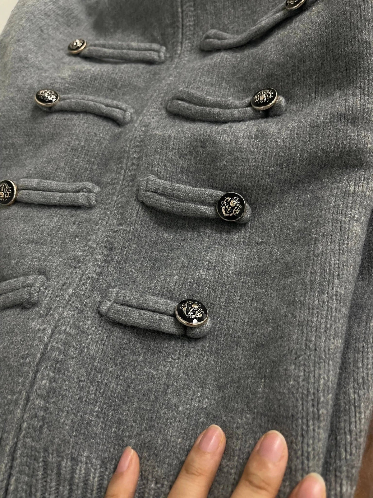 OLANE Turtleneck Zip Knit Cardigan GreyOne sizeWomen's Sweaters & Cardigans
