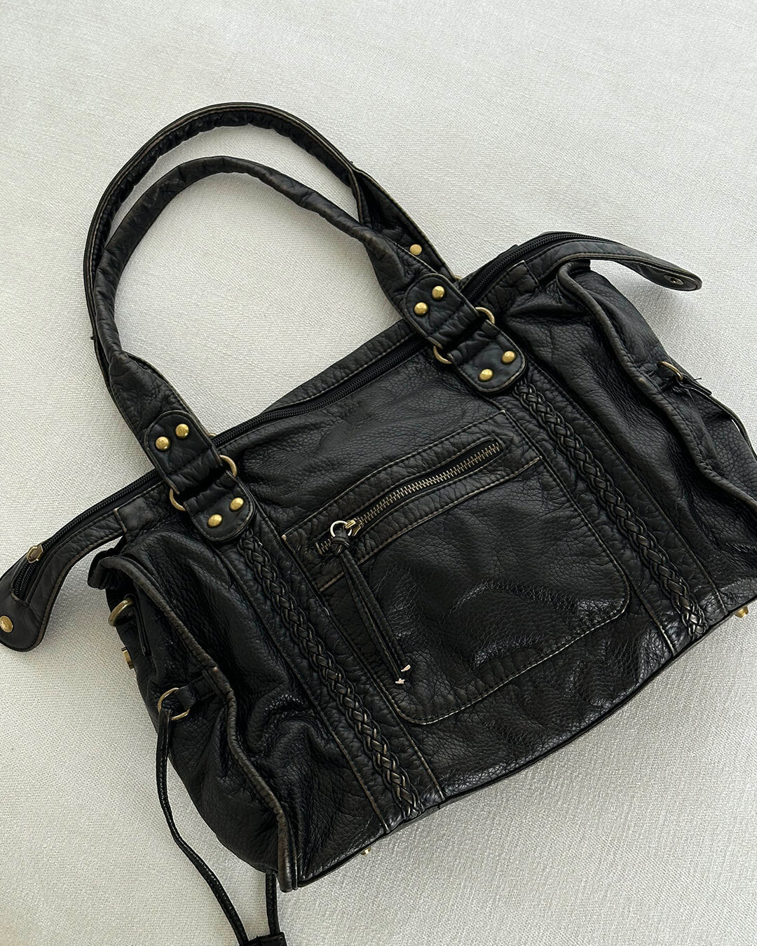 OLANE Vegan Leather Shoulder Bag BlackBag