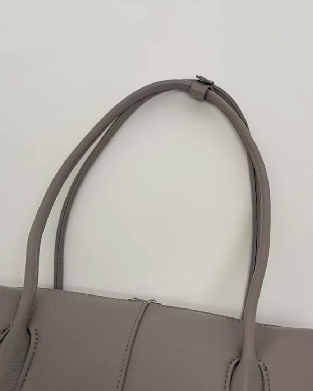 OLANE Vintage Cylindrical Leather Shoulder Bag Taupe-GreyWomen's Handbags