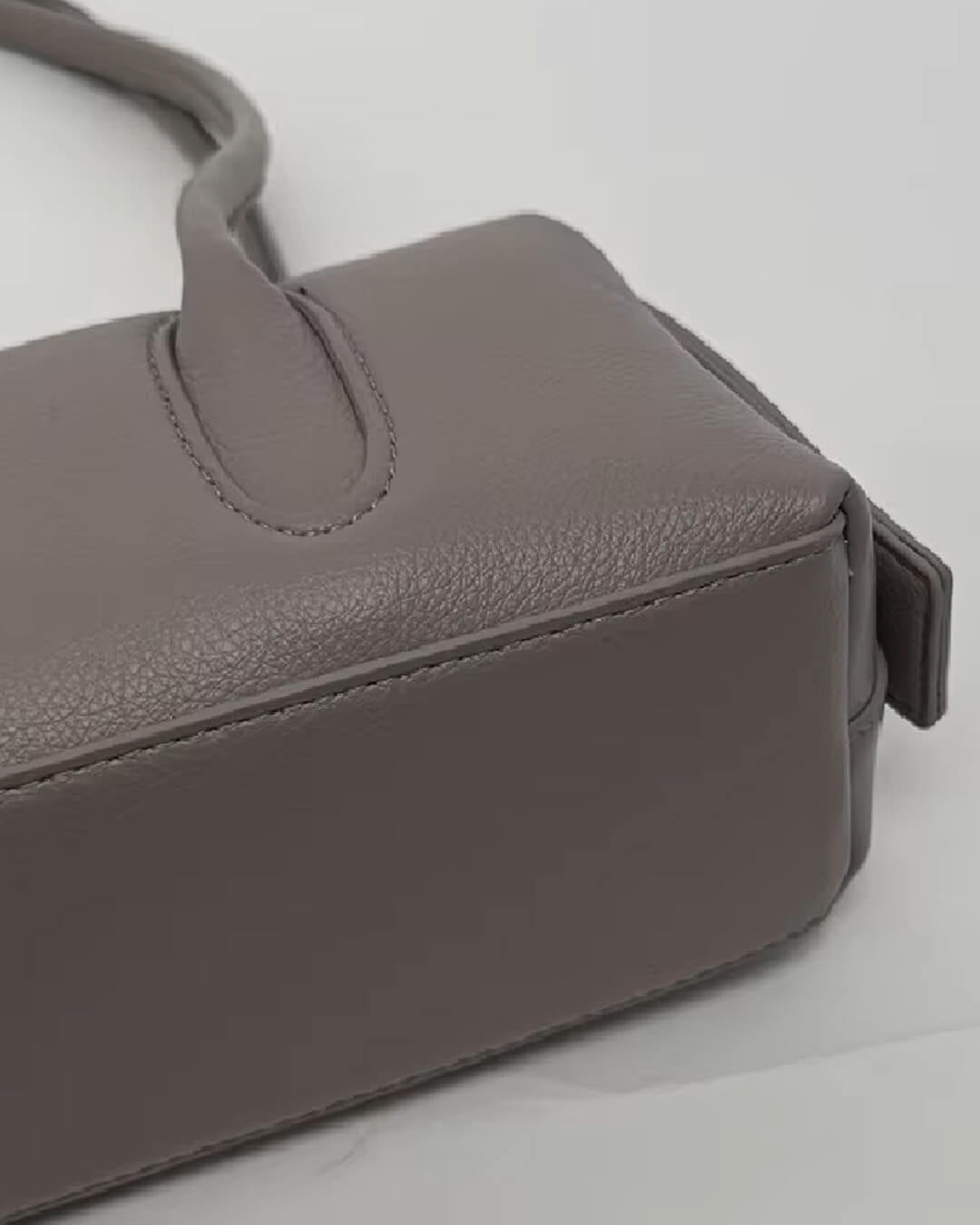 OLANE Vintage Cylindrical Leather Shoulder Bag Taupe-GreyWomen's Handbags