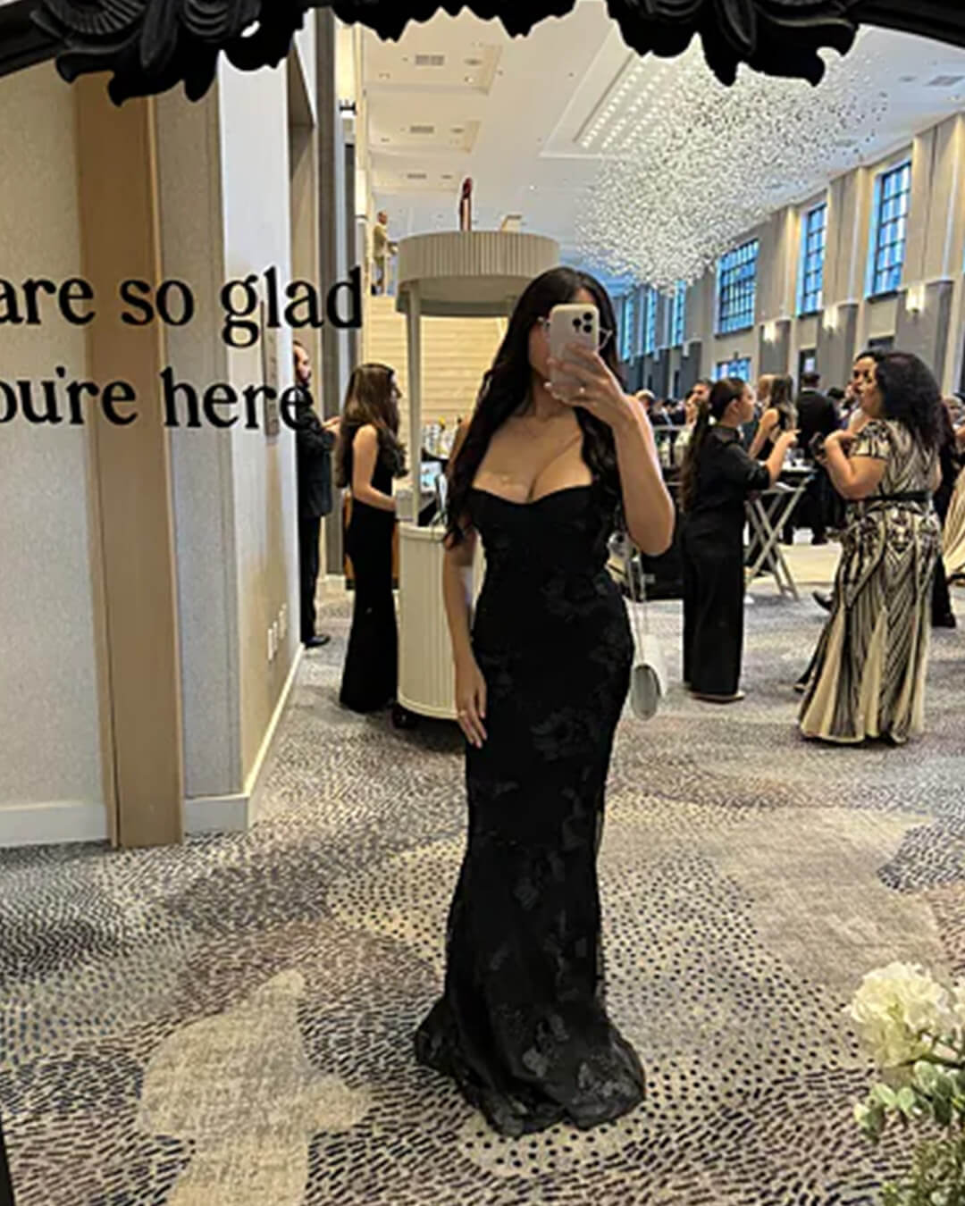 Bodycon Appliqué Tie-Back Evening Gown