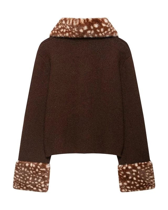 Gilet en maille bordé de fausse fourrure Bambi