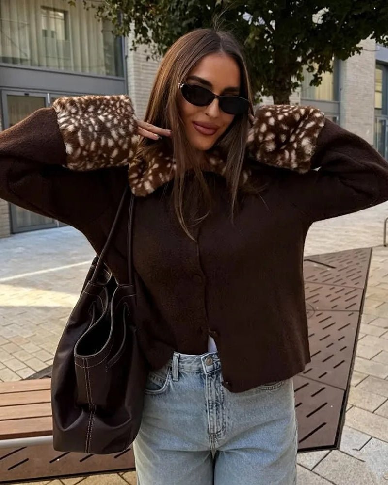 Gilet en maille bordé de fausse fourrure Bambi