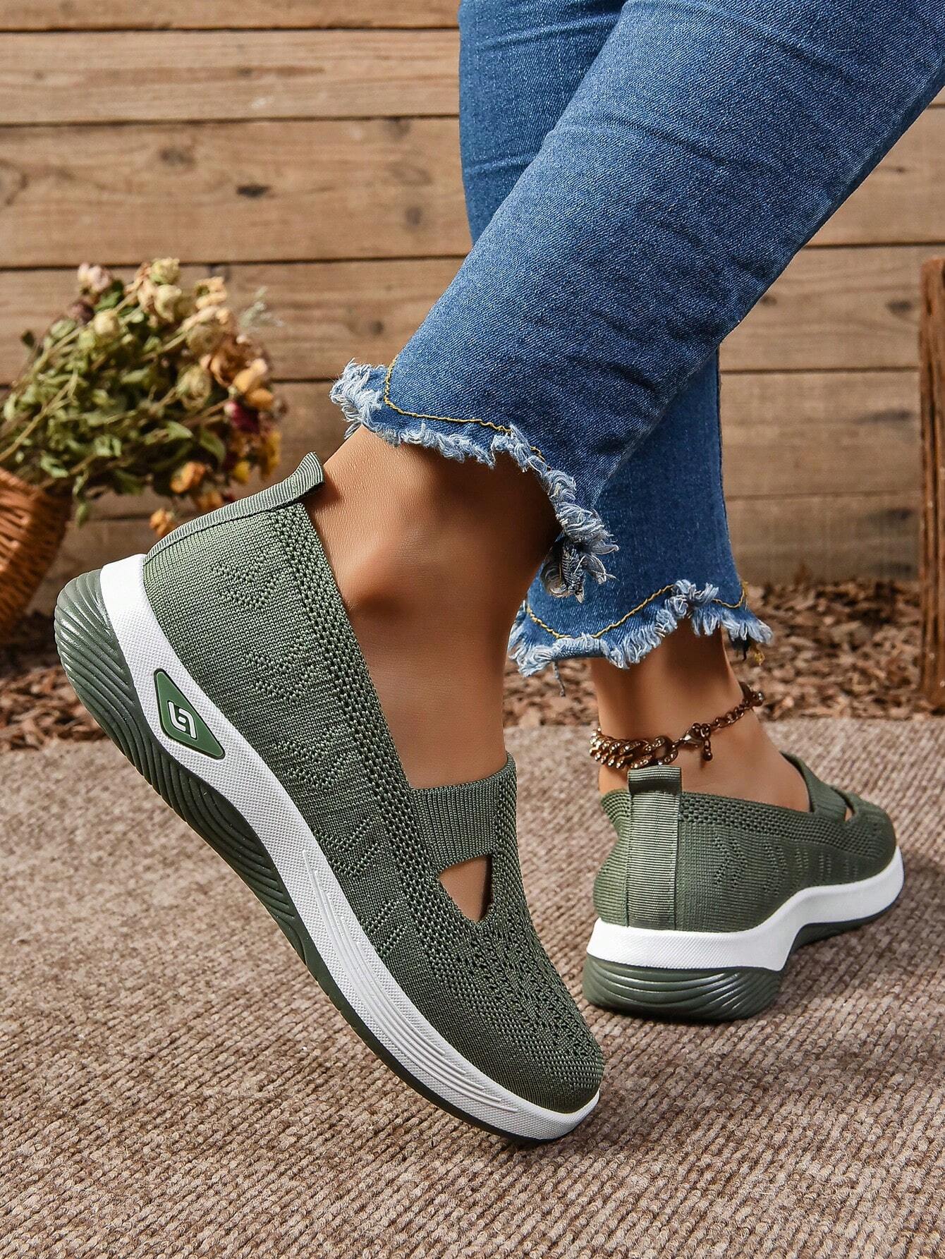 Comfort Slip-On Knitted Walking Shoe