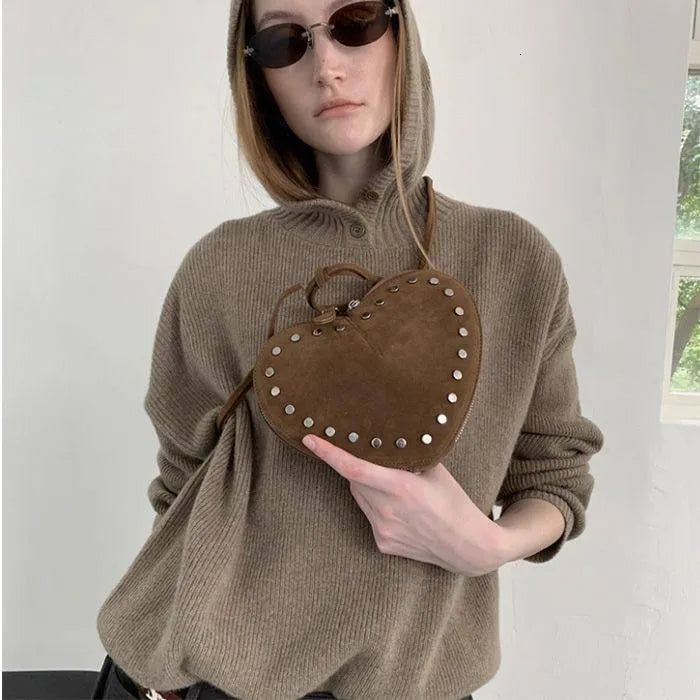 Sac bandoulière vintage en suédine synthétique